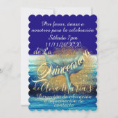 Invitation Sirena Cola Splash Sparkle Quinceañera Celebración (Devant)