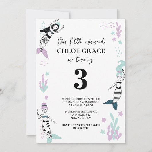 Invitation Sirène (Devant)