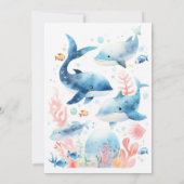 Invitation Sirène 1er Anniversaire Aquarelle Notre Petite Sir (Dos)