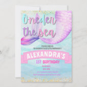 Invitation Sirène 1er anniversaire au-dessus de la mer (Devant)