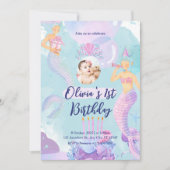 Invitation Sirène 1er Anniversaire Fête ONE der La Sirène de  (Devant)