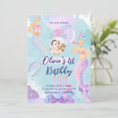 Invitation Sirène 1er Anniversaire Fête ONE der La Sirène de  (Debout devant)