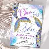 Invitation Sirène 1er anniversaire fille ONE der the Sea
