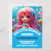 Invitation Sirène 3D sous la fête d'anniversaire de la mer (Devant)