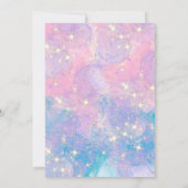 Invitation Sirène 4 Anniversaire fête rose sous la mer (Dos)