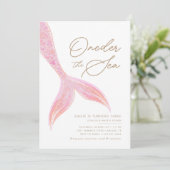 Invitation Sirène à l'envers des filles de la mer Jolie rose (Debout devant)