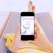 Invitation Sirène aquarelle fantaisiste reflets pailletés écl