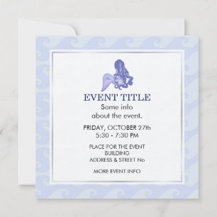 Invitation Sirène assise bleue