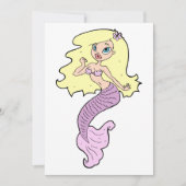 Invitation Sirène Avec Cheveux Jaune (Devant)