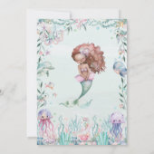 Invitation Sirène Brown Whimsical sous la mer Anniversaire (Dos)