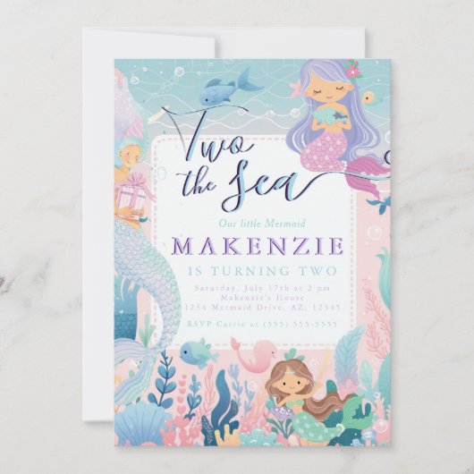 Invitation Sirène d'anniversaire 2 (Devant)