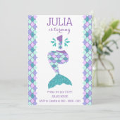 Invitation Sirène d'anniversaire Sirène Numéro 1 (Debout devant)