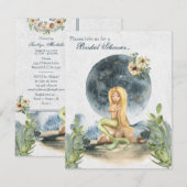 Invitation Sirène d'aquarelle et Fête des mariées de Pleine l (Devant / Derrière)