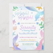 Invitation Sirène D'Aquarelle Sous La Fête D'Anniversaire De  (Devant)