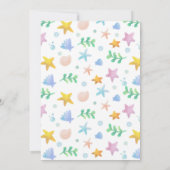 Invitation Sirène D'Aquarelle Sous La Fête D'Anniversaire De  (Dos)