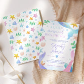 Invitation Sirène D'Aquarelle Sous Le Baby shower De Mer