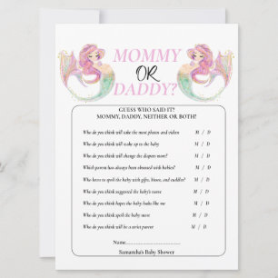 Invitation Sirène de baby shower Sous la mer. Fille