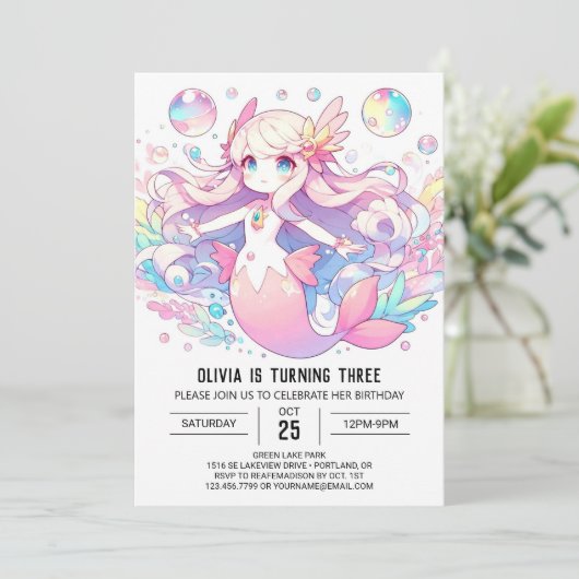 Invitation Sirène de Boho Whimsical (Debout devant)