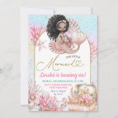 Invitation Sirène de mer rose d'Afrique Anniversaire Invitati (Devant)