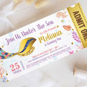 Invitation Sirène De Parties scintillant D'Or Sous Le Passe D