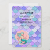 Invitation Sirène de Parties scintillant pourpre sous le Baby (Devant)