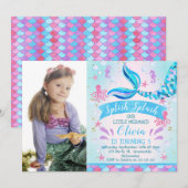 Invitation Sirène de photo ou sous l'invitation (Devant / Derrière)