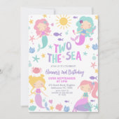 Invitation Sirène de Sage Violet Deux La Mer 2e Anniversaire (Devant)