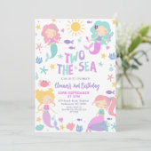 Invitation Sirène de Sage Violet Deux La Mer 2e Anniversaire (Debout devant)