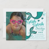 Invitation Sirène de Splish Splash Anniversaire Bash (Devant)