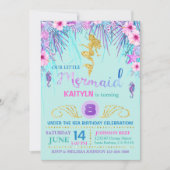 Invitation Sirène d'étincelle sous l'anniversaire de mer (Devant)