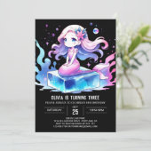 Invitation Sirène douce numérique Anniversaire (Debout devant)