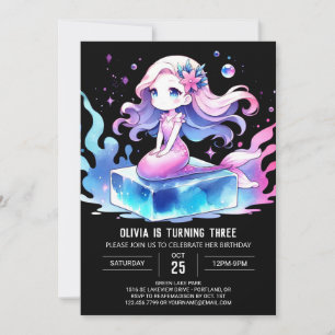 Invitation Sirène douce numérique Anniversaire