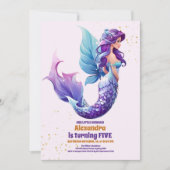 Invitation Sirène Épurée Sous La Mer Anniversaire (Devant)