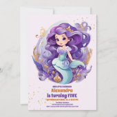 Invitation Sirène Épurée Sous La Mer Anniversaire (Devant)