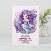 Invitation Sirène Épurée Sous La Mer Anniversaire (Debout devant)