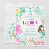 Invitation Sirène et Amis sous l'Océan (Devant / Derrière)