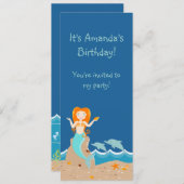 Invitation Sirène et dauphins sous la mer (Devant / Derrière)