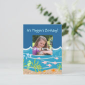 Invitation Sirène et dauphins sous la mer fête d'anniversaire (Debout devant)