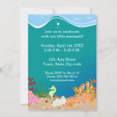 Invitation Sirène et dauphins sous la mer fête d'anniversaire (Dos)