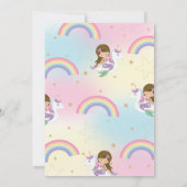 Invitation Sirène et Licorne Fête Piscine Brunette Yeux Bleus (Dos)