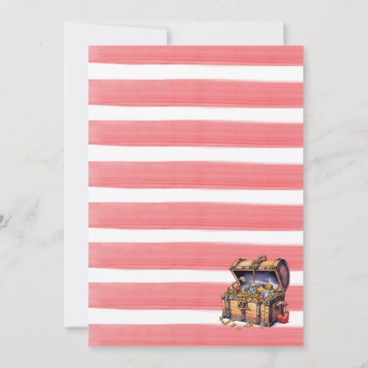 Invitation Sirène et Pirate aquarelle anniversaire paInvitati (Dos)