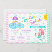 Invitation Sirène et Splash Pad Anniversaire conjoint | Parc (Devant)
