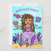Invitation Sirène ethnique sous la fête d'anniversaire de la  (Devant)