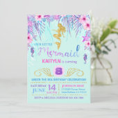 Invitation Sirène étincelante sous la mer Anniversaire (Debout devant)