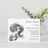 Invitation Sirène gothique | Cool Dark Rebel Graduation Invit (Debout devant)