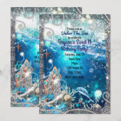 Invitation Sirène Imaginaire Blonde Enchanted Sea Sweet 16 (Devant / Derrière)