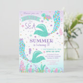 Invitation Sirène, Invitation Fille sous la Mer (Debout devant)