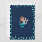 Invitation Sirène latina avec cheval de mer | 3e fête d'anniv (Dos)