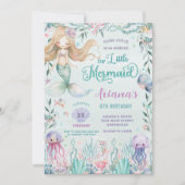 Invitation Sirène lunaire sous la piscine en mer Anniversaire (Devant)