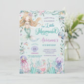 Invitation Sirène lunaire sous la piscine en mer Anniversaire (Debout devant)